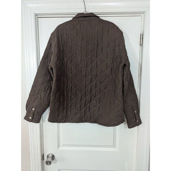 BDG quilted Shacket men's size medium brown lined snaps cotton Jacket - Picture 9 of 9